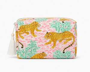 Precioso Estuche Cosmético Impermeable de Algodón con Borlas, Ecológico, Tamaño Mediano, Cierre de Cremallera, Bolsa de Viaje Portátil, Estilo Moderno - Product Image 2