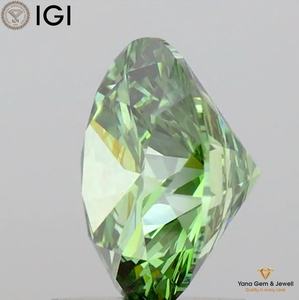 Diamant de laboratoire CVD de 4,00 carats avec certificat IGI, 10,30 mm pour bague spéciale, coupe ronde, clarté VS1, couleur vert vif fantaisie - Product Image 6