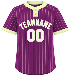 Camiseta Deportiva de Manga Corta para Hombre, para Entrenamiento de Béisbol, Cómoda, con Cierre de Botones en el Cuello, Diseño a Rayas y Logotipo del Equipo - Product Image 1