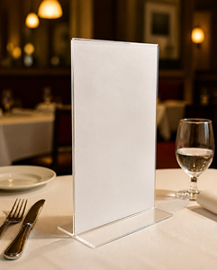 Budget-Friendly for Double-Sided T-Shape <b>Acrylic</b> <b>Display</b> <b>Stands</b> Modern A4 Size Sign Holders Easy Assembly for Retail - Product Image 3