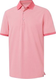 Customizable Men's Micro Dot Golf Polo High Elastic Short Sleeve Contrast Cuff Performance <b>Tops</b> high quality <b>lycra</b> polo shirts - Product Image 2