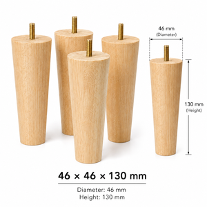 Solid Wood Tapered Furniture <b>Legs</b> Round Minimalist Design <b>for</b> Table Chair Cabinet Home Office Easy Installation - Product Image 2
