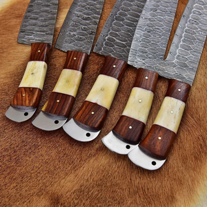 High Quality Damascus Steel Kitchen <b>Knife</b> <b>Set</b> 5PCS Handmade Chef <b>Knives</b> Wooden Handle Restaurant Cooking Tools 5-Piece <b>Sharp</b> - Product Image 3