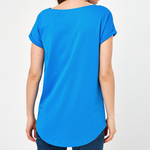 Camiseta Casual de Manga Corta con Cuello Redondo para Mujer, Color Sólido, Corte Holgado, Transpirable, de Algodón Jersey, con Logotipo Estampado, Largo Regular, para Todas las Temporadas - Product Image 3