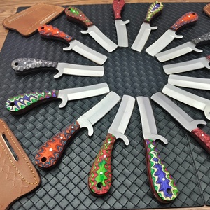 Lote al por mayor de 20 cuchillos de vaquero de acero inoxidable con mangos de madera Pakka, hojas fijas de 6 pulgadas de espiga completa, cuchillo de ranchero - Product Image 2