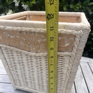 Decorative Wooden Frame And Rattan Waste Basket Perfect For Home Garden And Dining Space Use Wastes <b>Bin</b> Handcrafted From India - Product Image 2