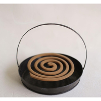 Support d'encens en spirale métallique noir, durable, anti-odeur, pour diffuseur d'aromathérapie toutes saisons
