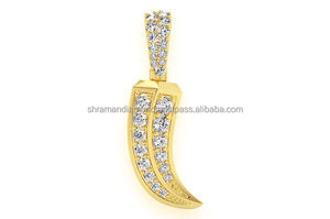 Unique Design Charms High Quality Custom 10K <b>Solid</b> <b>Gold</b> Icy Roman Claw Brilliant Cut 0.25 CTS VS Real Natural Diamond <b>Pendant</b> - Product Image 5