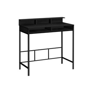 Scrivania Moderna per Computer da 48 Pollici in Laminato Nero e Metallo con Ripiani Portaoggetti per Ufficio Domestico e Lavoro con Laptop - Product Image 2