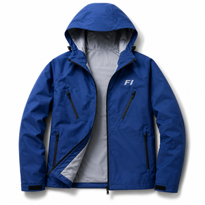 Chaqueta bomber personalizada para hombre con capucha, deportiva, de lona y nailon, con cremallera, reactiva al agua caliente, de secado rápido e impermeable. - Product Image 1