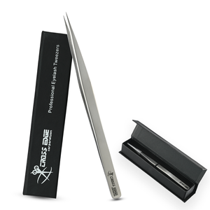 Pince à épiler de précision en acier inoxydable pour extensions de cils, pointe en fibre, applicateur de volume incurvé - Product Image 1