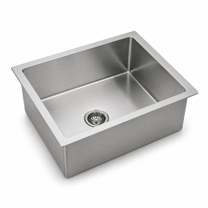 Stainless Steel Undermount Square Single Bowl Multi-Functional <b>Kitchen</b> <b>Sink</b> 304 Grade Brushed Finish Minimalist Design - Product Image 1