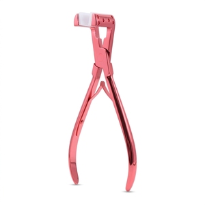 Pince professionnelle pour pose d'extensions capillaires, outil de scellage pour extensions à bandes avec patins en silicone, ouverture facile, conception à ressort, en acier inoxydable - Product Image 1