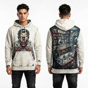 Sudadera con Capucha Rosa Ácido para Hombre, Estampado Personalizado de Bailarín de Flamenco Zombie, Sudadera Gráfica Oversize Estilo Urbano, Proveedor de Ropa - Product Image 4