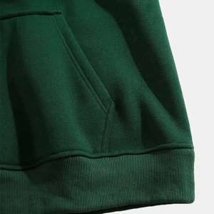 Sudadera con Capucha Verde para Hombre, Corte Regular, Color Sólido, 100% Algodón Felpa, Impermeable, Resistente al Viento, con Bolsillo, Moda de Invierno - Product Image 5