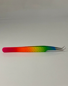 Pince à épiler de précision en acier inoxydable, pointe lisse, couleur arc-en-ciel, outil professionnel pour extensions de cils et mise en forme des sourcils, anti-adhérent - Product Image 5