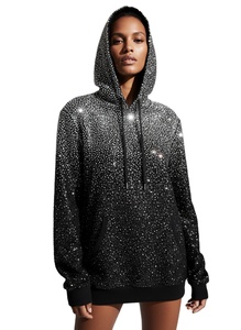 Sweat à capuche avec logo en strass pour homme, 500 g/m², surdimensionné, en molleton français épais, pull personnalisé, fabricant OEM de streetwear - Product Image 1