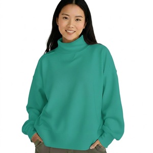 Sudadera de Mujer con Cuello Alto y Manga Larga, Nueva Moda, Servicio OEM, Alta Calidad, Corte Holgado, Otoño Invierno - Product Image 1