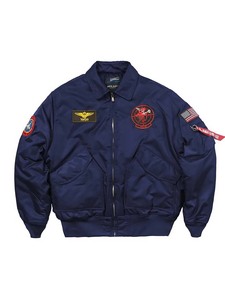 Blouson aviateur Top Gun pour homme, noir, polyester/coton, uniforme bomber, usage hivernal, détection par aiguille, fusion sans couture - Product Image 2