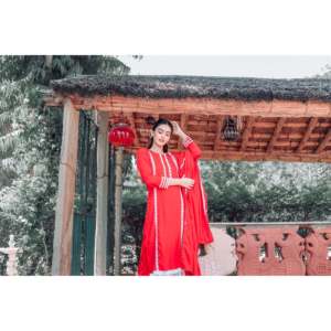 Ensemble de costume en satin rouge brillant pour femmes, taille XS - Product Image 2