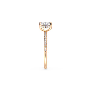 Bague halo dissimulée en diamant de laboratoire HPHT CVD certifié REYES IGI en or massif 14 carats, taille coussin, diamant de 1,17 carat, bijoux fins - Product Image 4