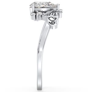 Anillos de compromiso REYES de lujo en plata de ley 925 con baño de oro blanco de 14K y moissanita, joyería fina de alta calidad para mujer. - Product Image 5