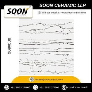 Carreaux muraux en porcelaine Soon 600x600mm, imitation pierre, texture brillante, finition antibactérienne, adhésifs - Product Image 3