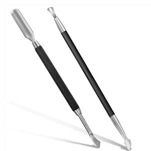 Juego Profesional de Herramientas para Cutículas de Acero Inoxidable de 2 Piezas - Empujador, Cortador y Removedor Duradero para Manicura/Pedicura de Doble Uso - Product Image 1