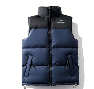 Chaleco Acolchado Personalizado OEM para Hombre, Chaqueta sin Mangas de Invierno con Cuello Alto y Logotipo Bordado - Product Image 2