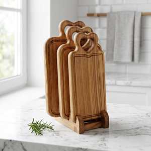 Planche à découper en bois d'acacia personnalisée, écologique, non toxique, antibactérienne, durable et compatible lave-vaisselle pour pâtisseries et fromages - Product Image 1