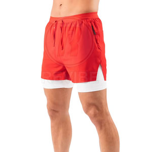 2026 Fitness Wear 2 in 1 Shorts Best Selling Men Gym Short Elastic Waist <b>Mid</b> Solid Custom Logo for Online Sale - Product Image 2