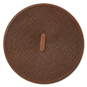 <b>Round</b> Woven Jute <b>Placemat</b> With Leather Lining Natural Eco-Friendly Table Mat Indoor Home Decor premium Quality - Product Image 6