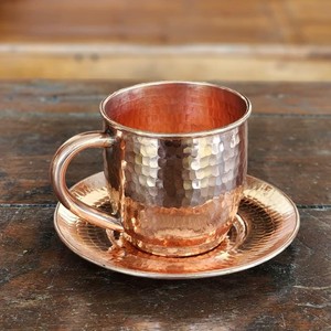 Premium Handmade Copper Tea Cup and Saucer <b>Set</b> Hammered Finish Golden Coffee <b>Mug</b> for Luxury Dining and Decor - Product Image 3