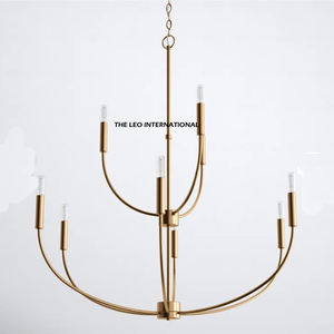 Lustre vintage, décoration champêtre française, structure en métal, abat-jour en tissu avec perles de cristal, LED, lumières rustiques pour mariage, lustre - Product Image 3