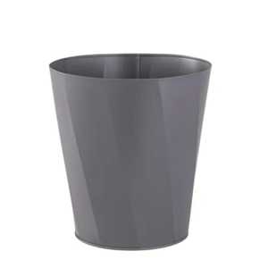 Skies Trader Matte Black Metal Trash Can Round Cylinder Metal Waste <b>Bin</b> Removable <b>Lid</b> Base Wastebasket Office Hotel Garbage <b>Bin</b> - Product Image 2