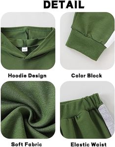 Conjunto de Ropa Deportiva para Niños, Estilo Urbano Moderno, Tela de Algodón Suave y Transpirable, Lavado Ácido Vintage, Elástico - Product Image 5