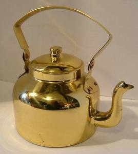 Classic Brass Tea Kettle With <b>Lid</b> Metal Handle Water <b>Pot</b> Kettles - Product Image 1