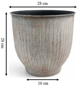 Jardinières en fer de qualité supérieure avec finition vieillie et forme ronde, parfaites pour la décoration extérieure du jardin - Product Image 2