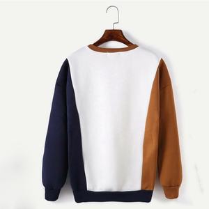 Sweat-shirt à col rond à manches longues pour femmes, coloris blanc, marron, bleu marine, OEM ODM, vêtements en gros - Product Image 4