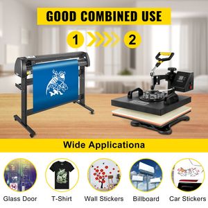 5-in-1 15"x15" Heat <b>Press</b> <b>Machine</b> Vinyl Cutter Plotter with 53\" USB Port DIY Sticker <b>Print</b> - Product Image 2