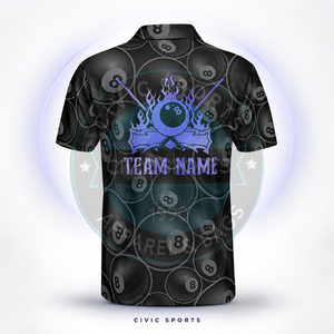เสื้อเจอร์ซีย์บิลเลียดพูลแบบกำหนดเอง แห้งเร็ว ระบายอากาศได้ดี แขนสั้น พิมพ์ลายดิจิทัล ลาย 8 บอล คุณภาพสูง ผลิตจากโพลีเอสเตอร์ 100% - Product Image 4