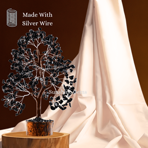 Wholesale High Quality Black Tourmaline Crystal Carved <b>Tree</b> of Life Silver Wire Gemstone Healing Stones Portable Home Decor - Product Image 5