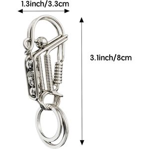 Portachiavi in Metallo Fatti a Mano per Donne e Uomini, Anello Portachiavi con Clip, Organizzatore per Chiavi di Casa e Auto, Localizzatore di Chiavi - Product Image 1