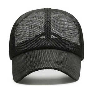 Gorra Trucker Urbana Negra de Malla, 6 Paneles, Ajustable, Unisex, Estilo Casual Urbano, Tejido Transpirable de Poliéster/Algodón - Product Image 3