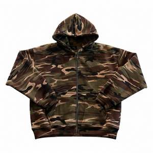 Sudadera con capucha y cremallera de camuflaje para hombre, sudadera con capucha de manga larga, chaqueta informal estilo streetwear, ropa al por mayor - Product Image 4