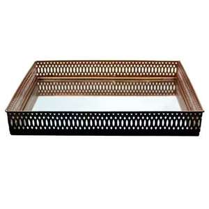 ถาดเสิร์ฟโลหะทรงสี่เหลี่ยมผืนผ้าเคลือบสีพรีเมียม ถาดตกแต่งสำหรับห้องน้ำและโรงแรม ราคาประหยัด - Product Image 5