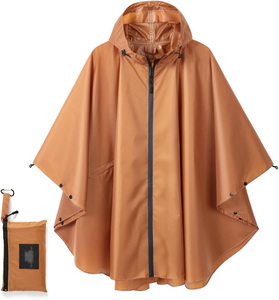Impermeable tipo poncho multicolor de primera calidad con capucha, cierre de cremallera, bolsa de almacenamiento compacta incluida, impermeables personalizados ODM OEM - Product Image 6