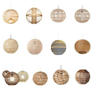 Abat-jour de plafonnier GLOBAL en bambou et rotin, pour salon, en jonc de mer - Product Image 1