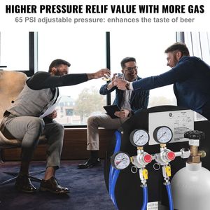 Regolatore di Pressione CO2 per Impieghi Gravosi con Triplo Manometro 0-60 PSI, Sistema Gas Propano, Valvola di Non Ritorno per Birra alla Spina - Product Image 3