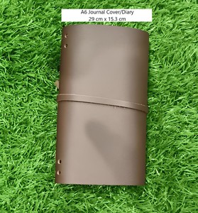 Protège-documents de voyage A5 et A6 en cuir de vachette marron professionnel, artisanal et tanné, pour papeterie de direction et journal, organisateur de fournitures - Product Image 3